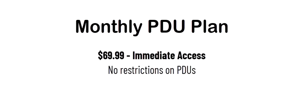 Monthly PDU Plan