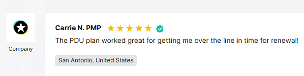 PMP Customer Review